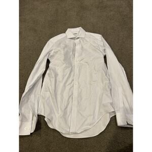 Calvin Klein‎ Mens 15 34/35 Infinite Non-Iron Slim Fit Blue Collar Shirt